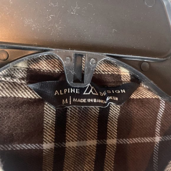 Alpine Design Shirt Mens Medium Rich Walnut Plaid Cotton Flannel Button-Up 8246 - Picture 3 of 8